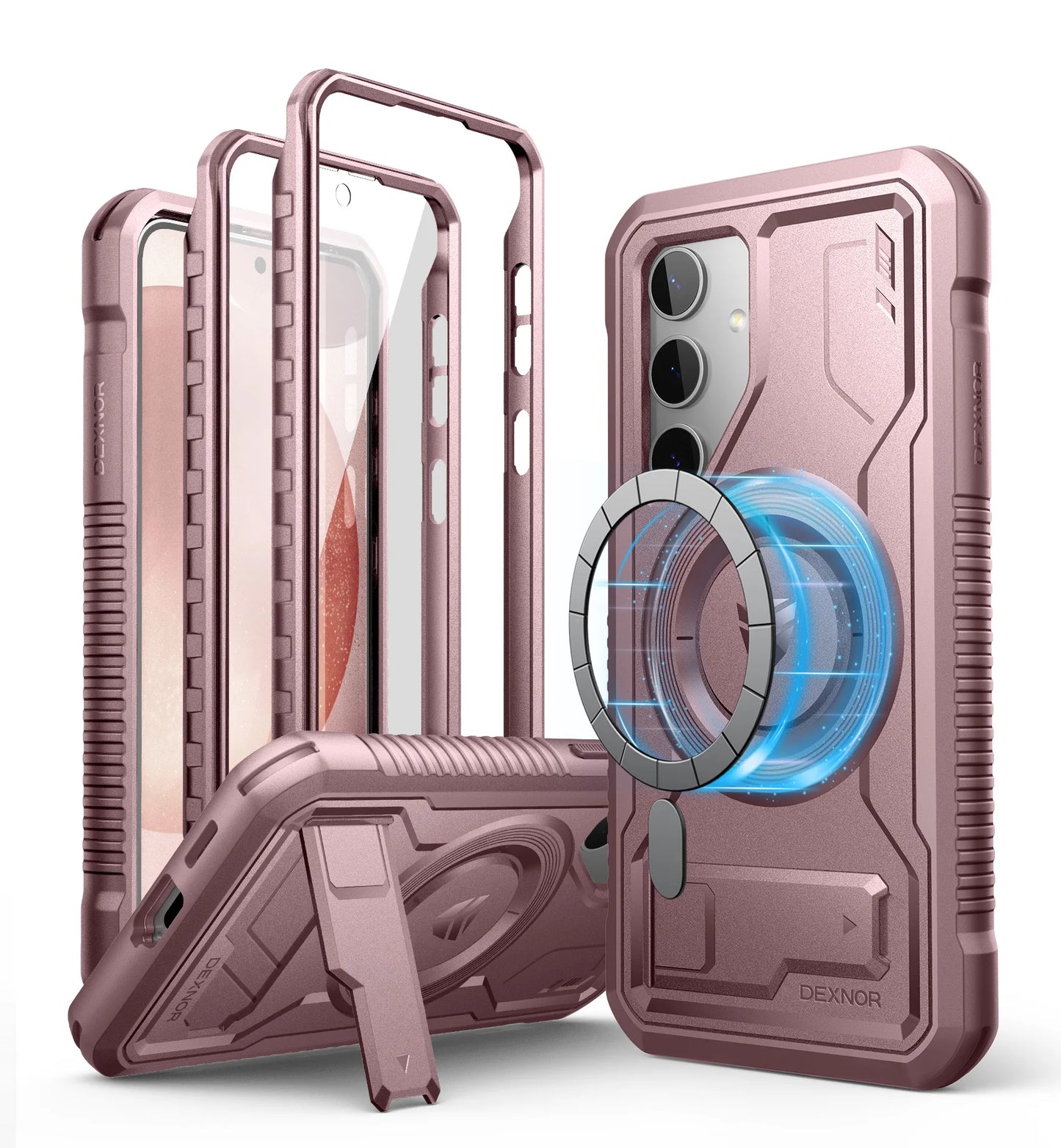 Magnetic Case For Samsung Galaxy S24 holder For MagSafe Shockproof Rugged Bumper Cover Protective With Built in Screen Protector