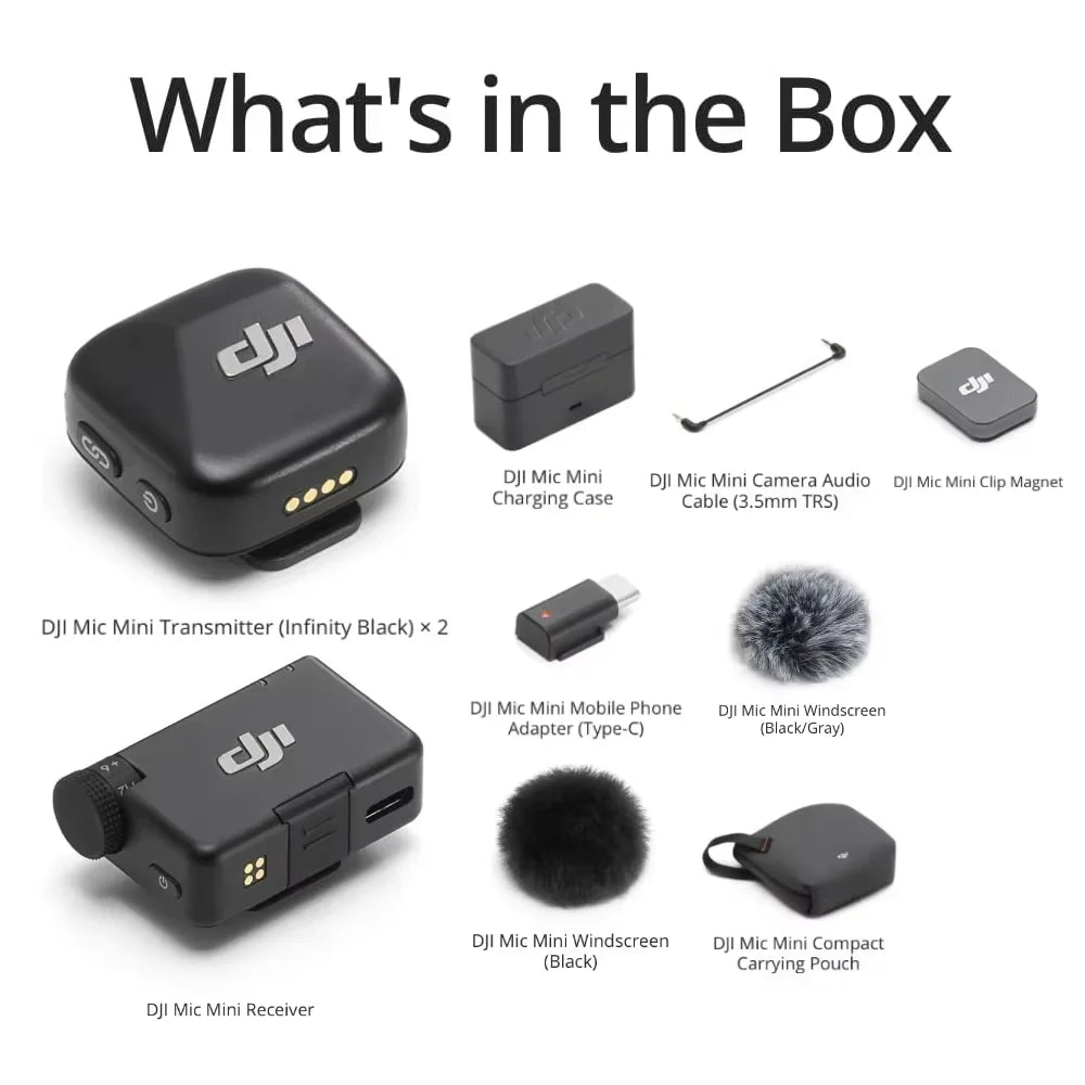 Wireless Microphone System with 48 Hour Battery Life Charging Case and Two Level Active Noise Cancelling