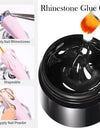 3PCS Rhinestones Glue Gel Set Mirror Nail Powder With Nail Liner Brush UV LED Transparent Adhesive Glue Gel