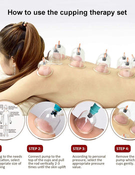 12/24 Cans Cups Chinese Vacuum Cupping Kit Pull Out Vacuum Apparatus Therapy Relax Massager Curve Suction Pumps