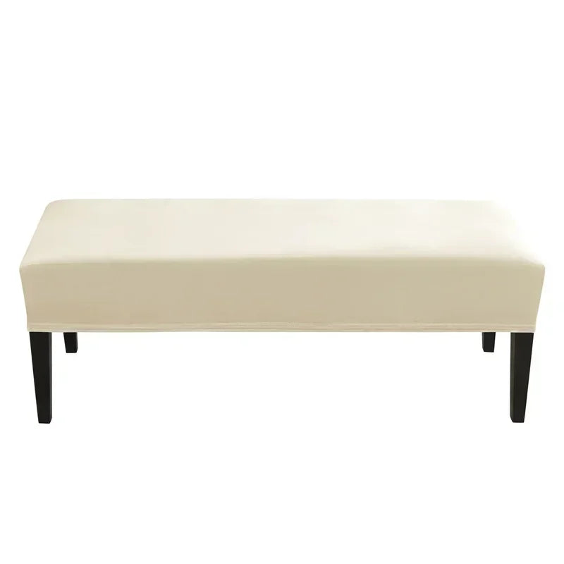 Velvet Long Bench Cover Stretch Soft Piano Stool Covers Rectangle Elastic Chair Cover All-inclusive for Dining Room Bedroom