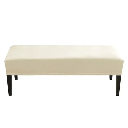 Velvet Long Bench Cover Stretch Soft Piano Stool Covers Rectangle Elastic Chair Cover All-inclusive for Dining Room Bedroom