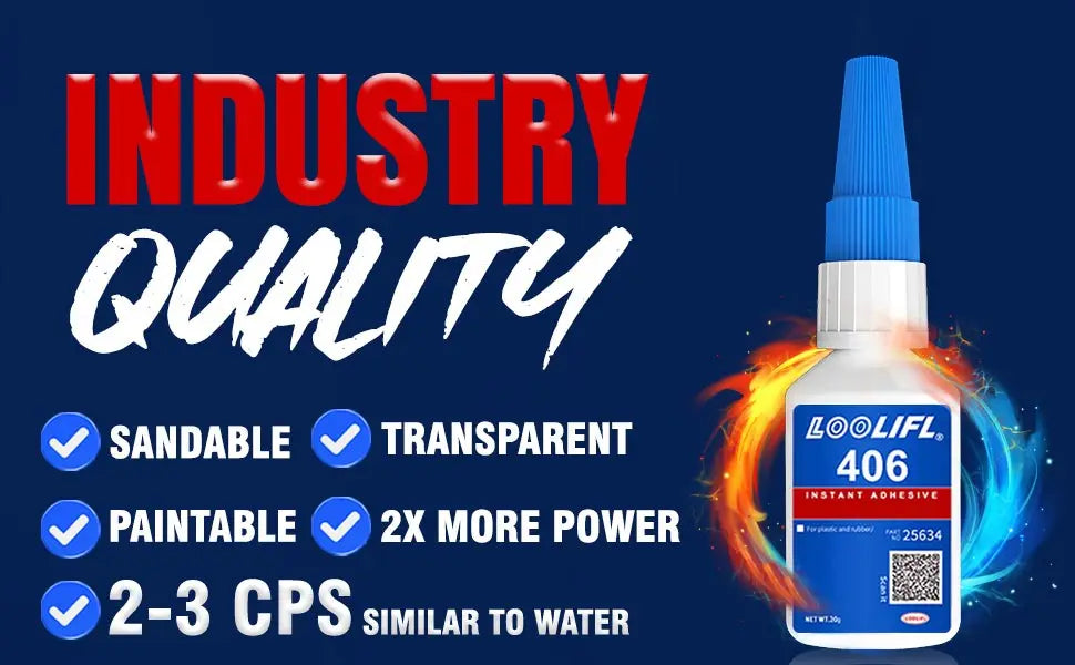 406 Instant Glue, Cyanoacrylate, Super Glue, 5 seconds fast drying, for toys crafts shoes paper fast repair,1-3pcs，20ml