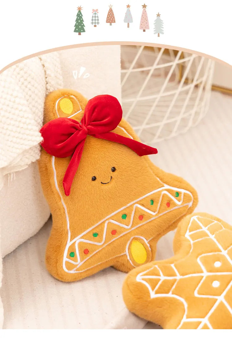 Christmas Tree Gingerbread House Bell Snowman Plush Decor