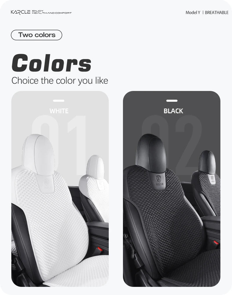 For Tesla Model 3/Highland 3 For 2020-2024 Model 3 Car Seat Cover 5-Seat Ice Silk Seat Cushion Summer Breathable Car Mat Pad