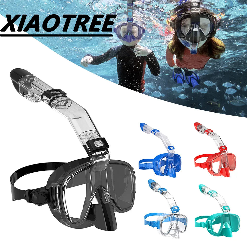Underwater Snorkeling Half face Face  Swimming Mask Set Scuba Diving Respirator Masks Anti Fog Safe Breathing for Adult