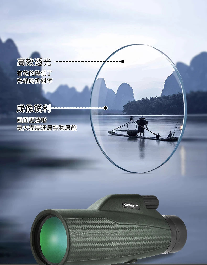 10X50 Monocular Telescope HD Professional With Anti Shake Wristband BAK4 Prism Scope Waterproof for BirdWatching Hiking