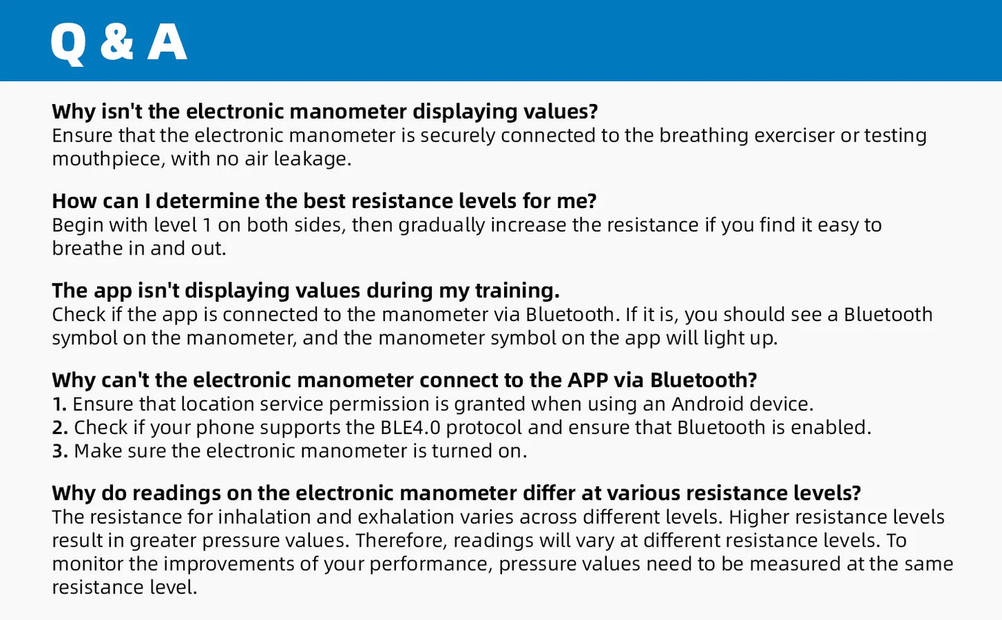 Breathing Exercise Device with Digital Manometer Lung Exerciser Device Respiratory Muscle Trainer Improve Lung Capacity with App