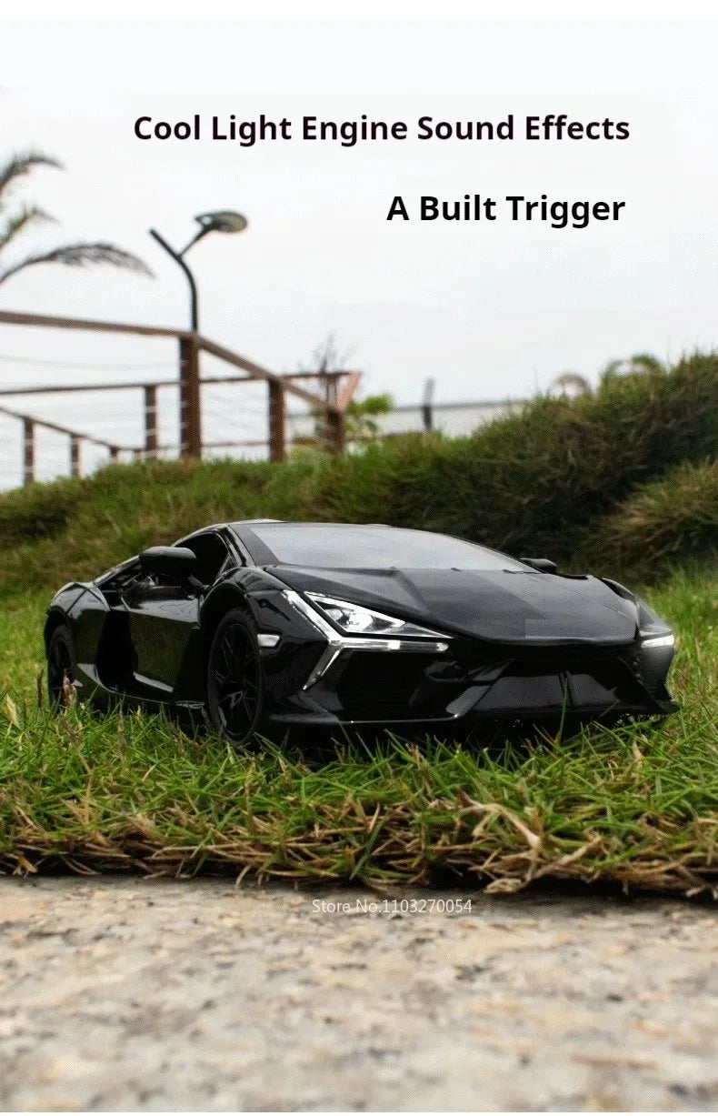 1:24 Bolide Revuelto Alloy Model Diecast Car Toys Doors Opened Sound Light Pull Back Miniature Vehice Boy Adult Birthday Present