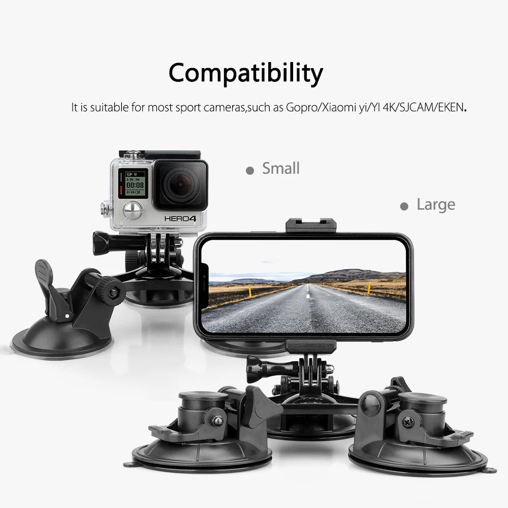 for Gopro Accessories Tri-angle Suction Cup Tripod Mount for GoPro Hero 10 9 8 for Insta360 One X2 for Dji Action VP525S
