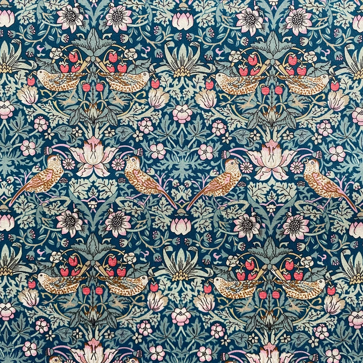 1/2/3/5M 80S Digital Printing Strawberry thief Like Liberty cotton Poplin Fabric Sewing Making Dress Clothing Handmade DIY Cloth