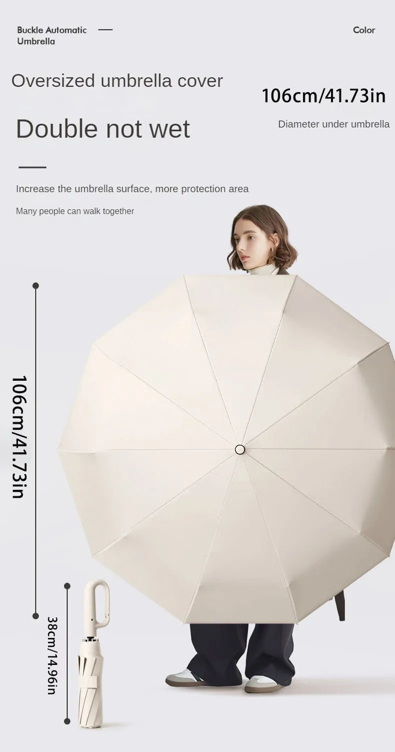 Extra Large 10 Bone Fully Automatic Wind Resistant Folding Umbrella