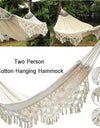 Hammock Large Brazilian Macrame Fringe Double Deluxe Hammock Swing Net Chair Outdoor Hanging Hammock Swings
