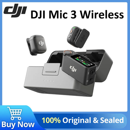 DJI Mic 3 Wireless Microphone Kit Intelligent Noise Cancelling Audio System for Cameras Smartphones and Content Creation
