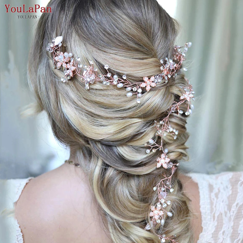 Bridal Handmade Vine Hair Ornament Pearl Wedding Headwear Bride Exquisite Accessories