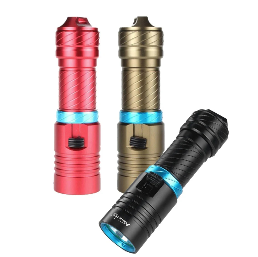 12W Diving Flashlight Rechargeable Underwater LED Torch