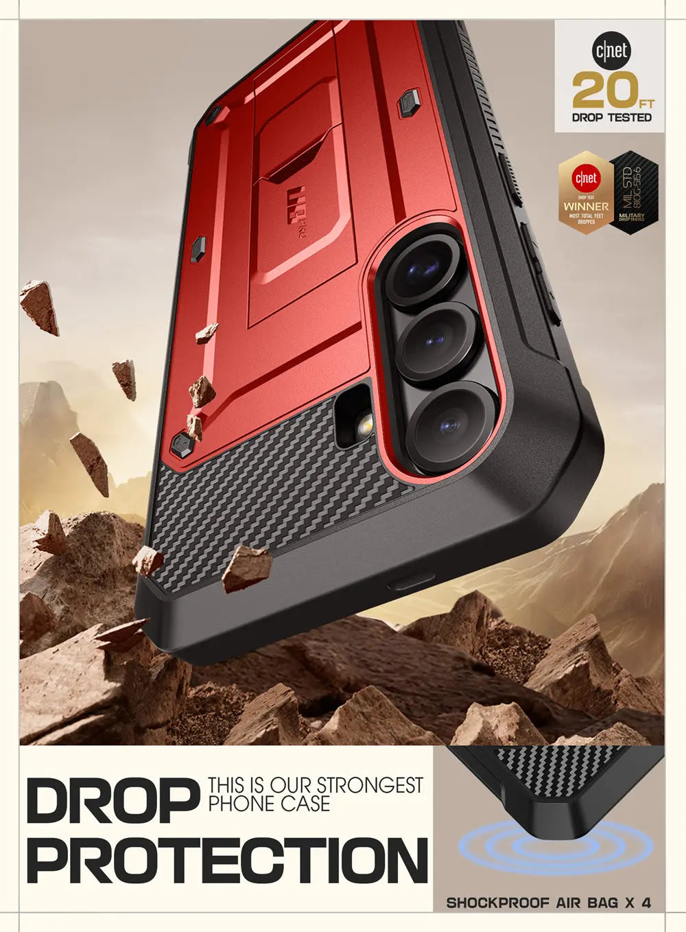 For Samsung Galaxy S25 Plus Case UB Pro Heavy Duty Rugged Phone Case with Built-in Screen Protector Kickstand Belt-Clip