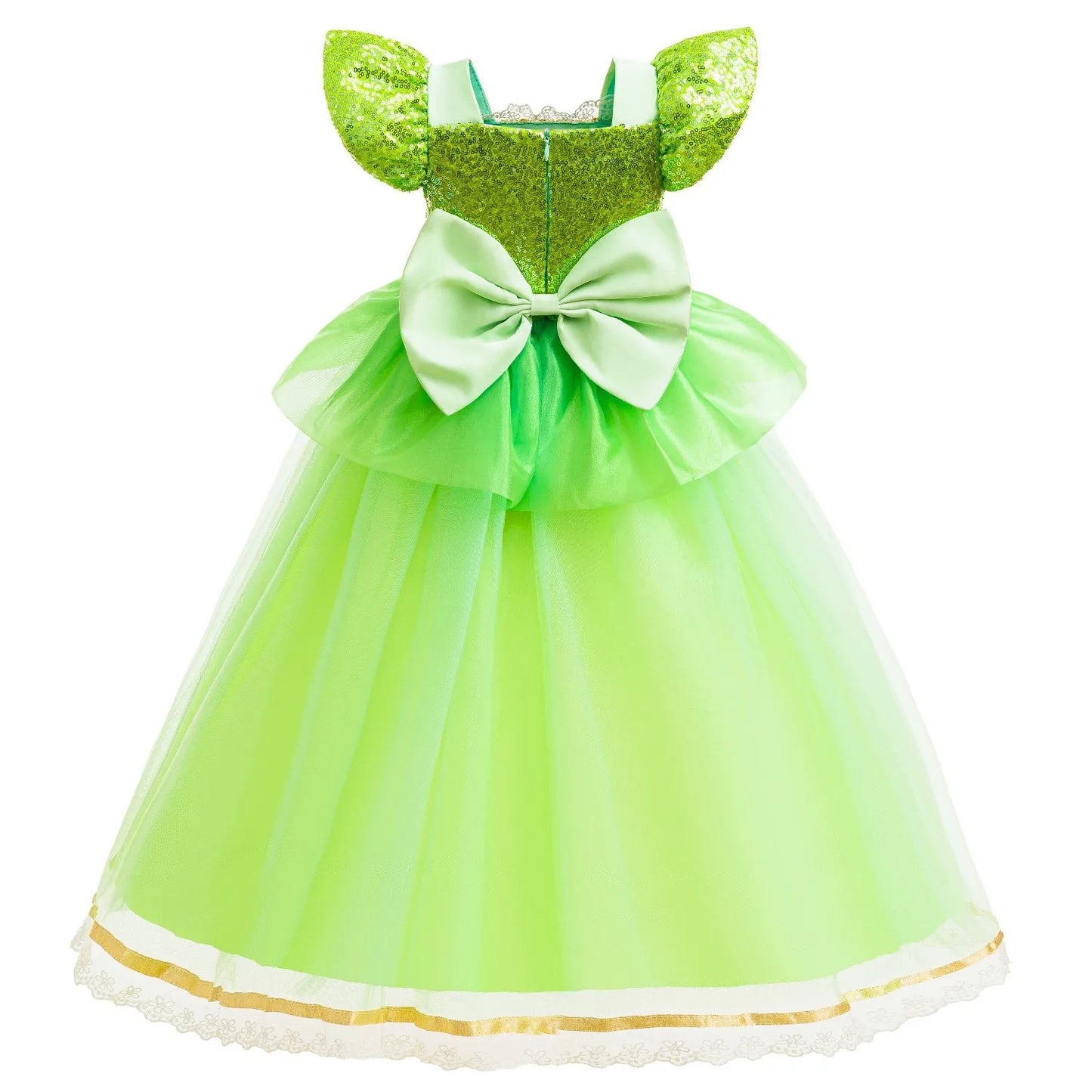 Fairy Green Sparkle Tulle Princess Dress with Bow