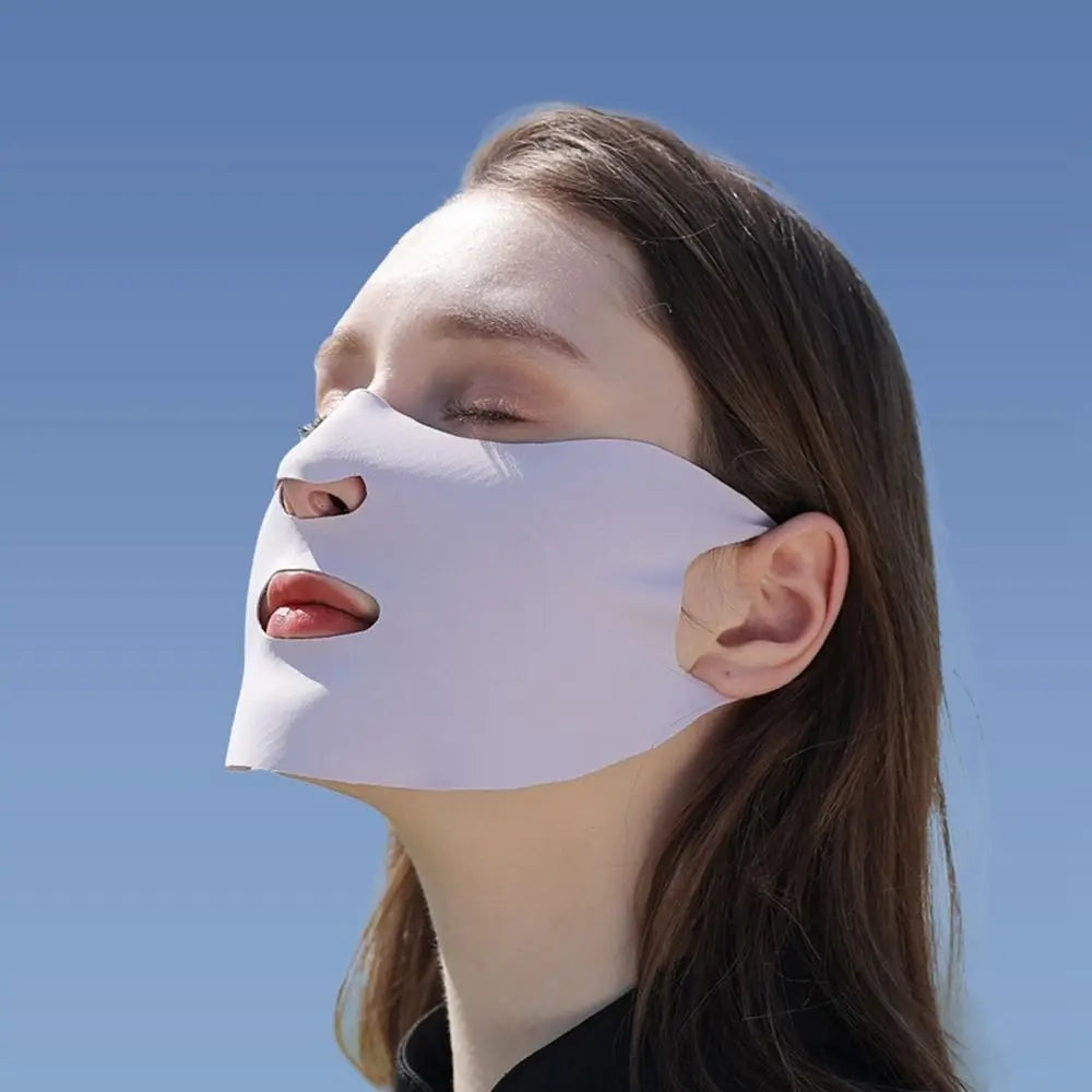 Scarves For Women Sun UV Protection Solid Color Summer Ice Silk Face Scarf Anti-uv Face Cover Sunscreen Veil Sunscreen Mask
