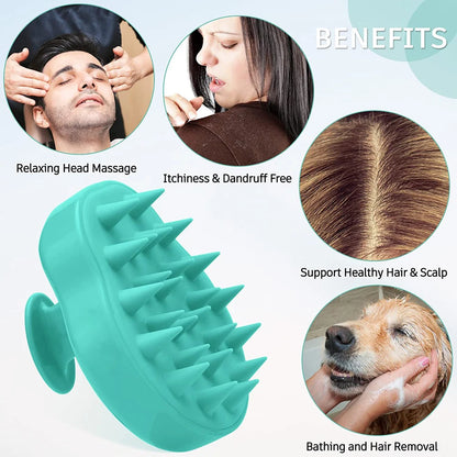 Head Massage Instrument Silicone Hair Scalp Massage Brush Comb Shampoo Hair Washing Comb Magic Handle Brush Spa Massage Brush