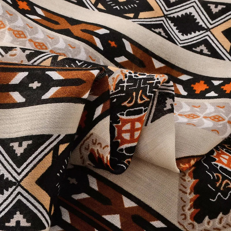 Beige Coffee Scarf Luxury Thin Women Scarves Spring Floral Hijab Veils Soft Cotton Shawl Wrap Tassel Viscose Muslim Woman Hijab