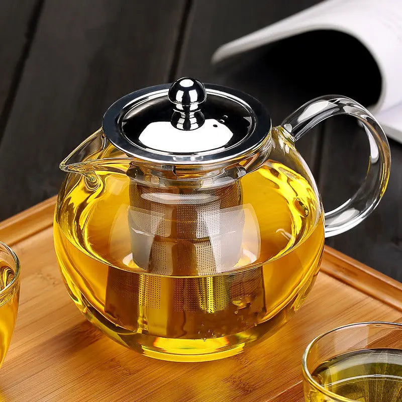 High Quality Heat Resistant Glass Tea Pot with Infuser 900ml Flower Tea Coffee Teapot