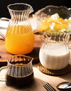 75-500ml Stripe Milk Jug Heat-resistant Glass Cup With Handle Coffee Milk Tea Separator Fair Cup Home Cafe Drinkware Gift