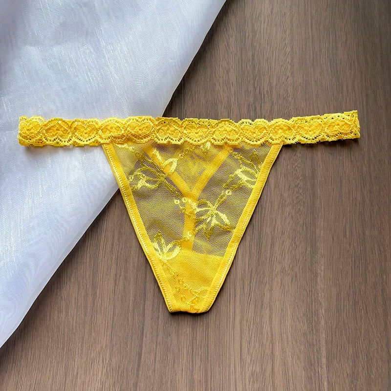 Personality Custom Name Crystal Letter Thong Lace Bikini Panties G-String Low Waist Briefs Body Jewelry