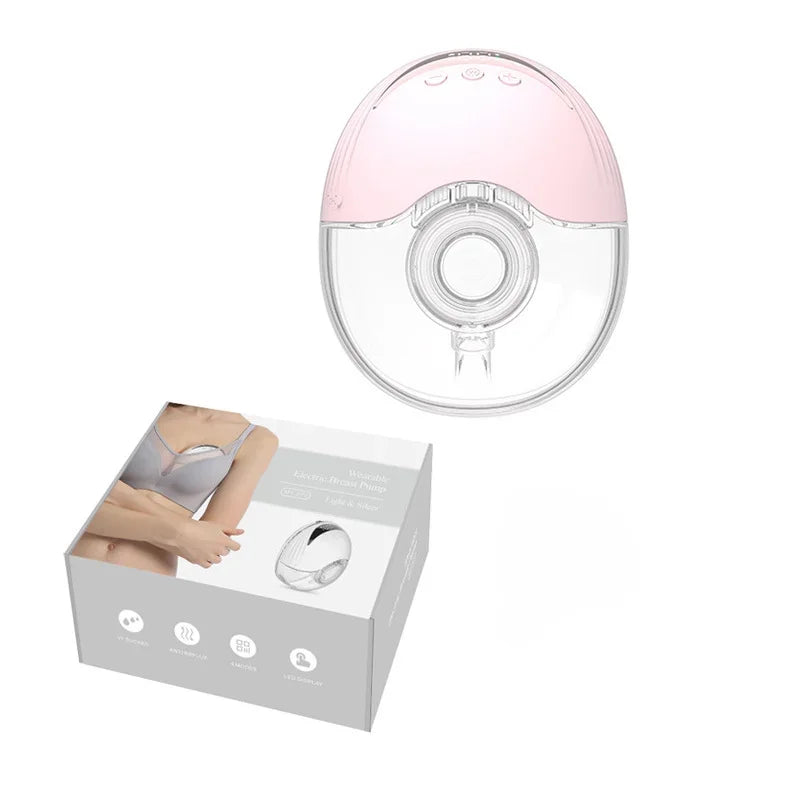 Wearable Breast Milk Pump Silicone LCD Display Hands-free Electric Breast Pump Portable and Comfortable for Novice Mothers
