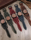 Men Watches Luxury Big Dial Quartz Lovers Watch Wide Genuine Leather Punk Bracelet Sport Wristwatch