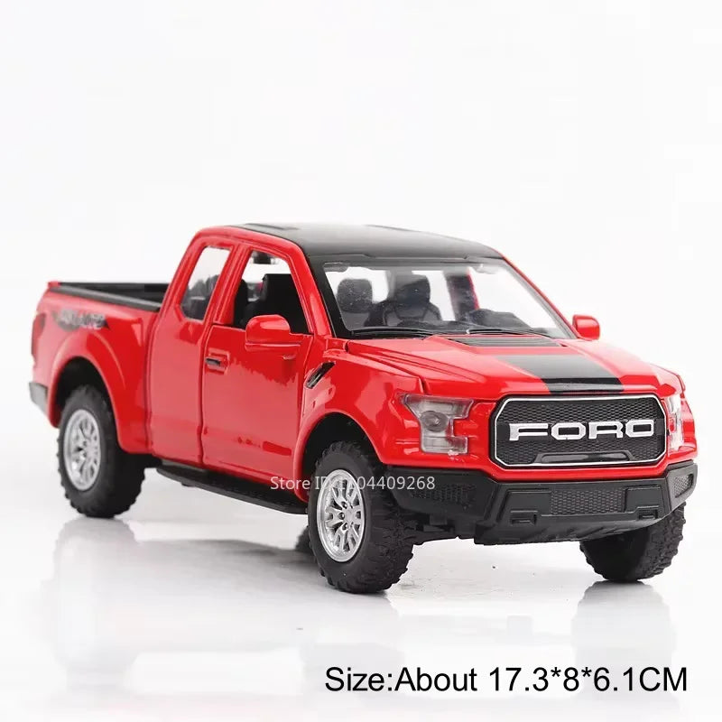 1:32 Scale Raptor F-150 BigFoot Pickup Car Model Toy Pull Back Sound&Light Off Road Truck Models Collection Gifts