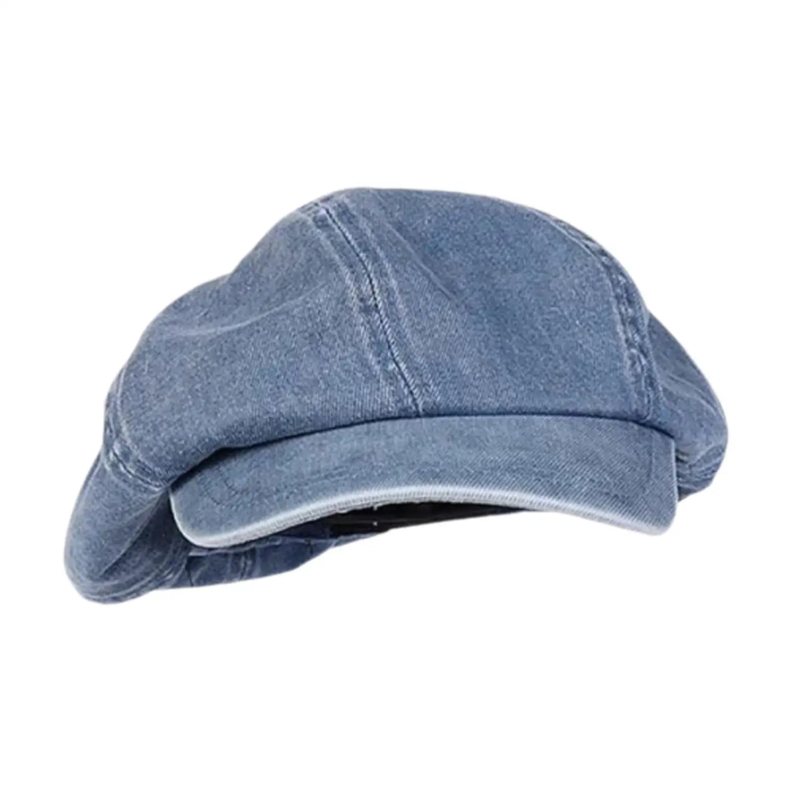 Women Denim Beret Hat Flat Cap Vintage Style Cabbie Hat Classic Newsboy Cap Octagonal Hat for Hiking Travel Driving Trip Outing
