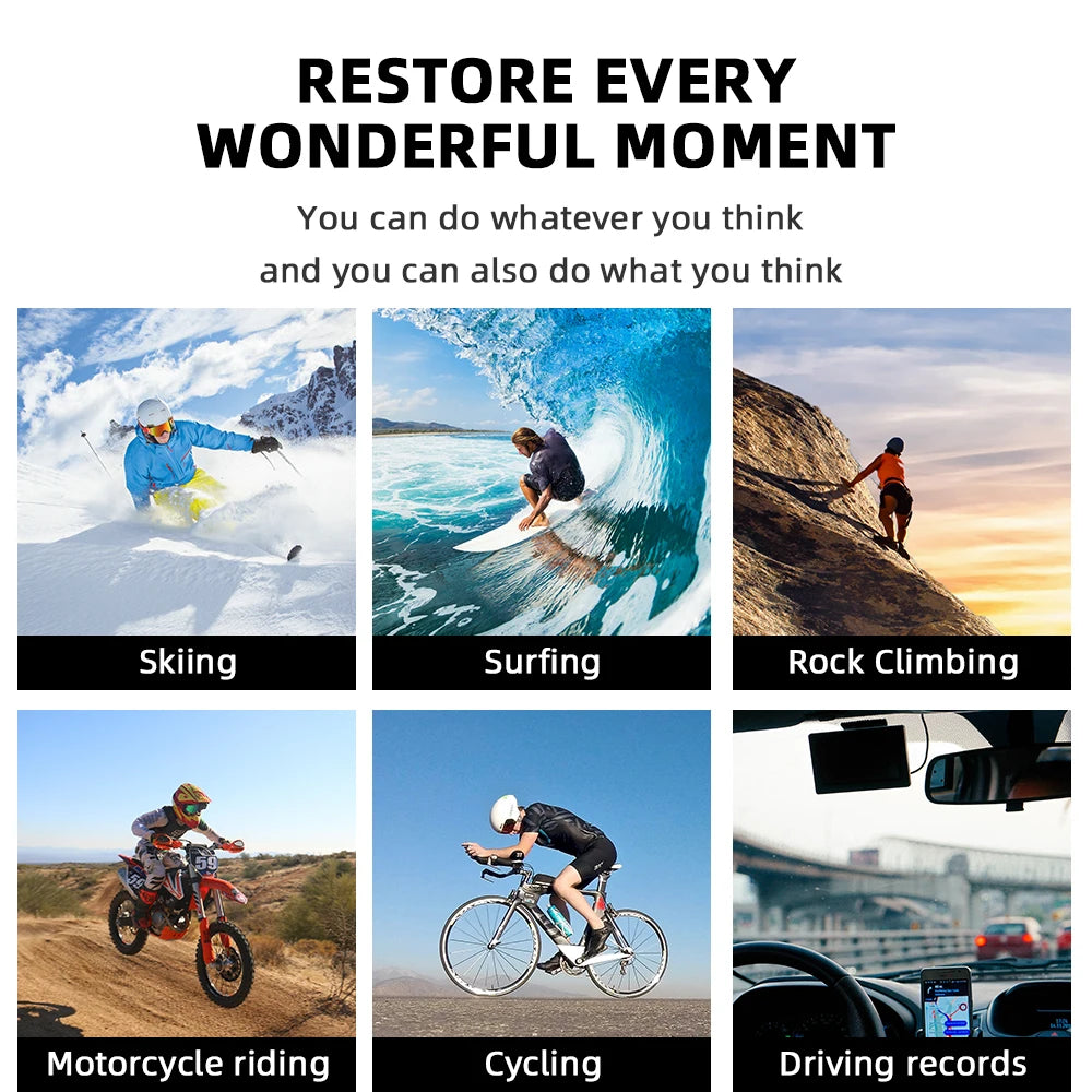 Action Camera 1080P/30FPS WiFi Bicycle Mini Camera 140° Wide-angle  Underwater Waterproof Cameras Outdoor Sports Video Recording