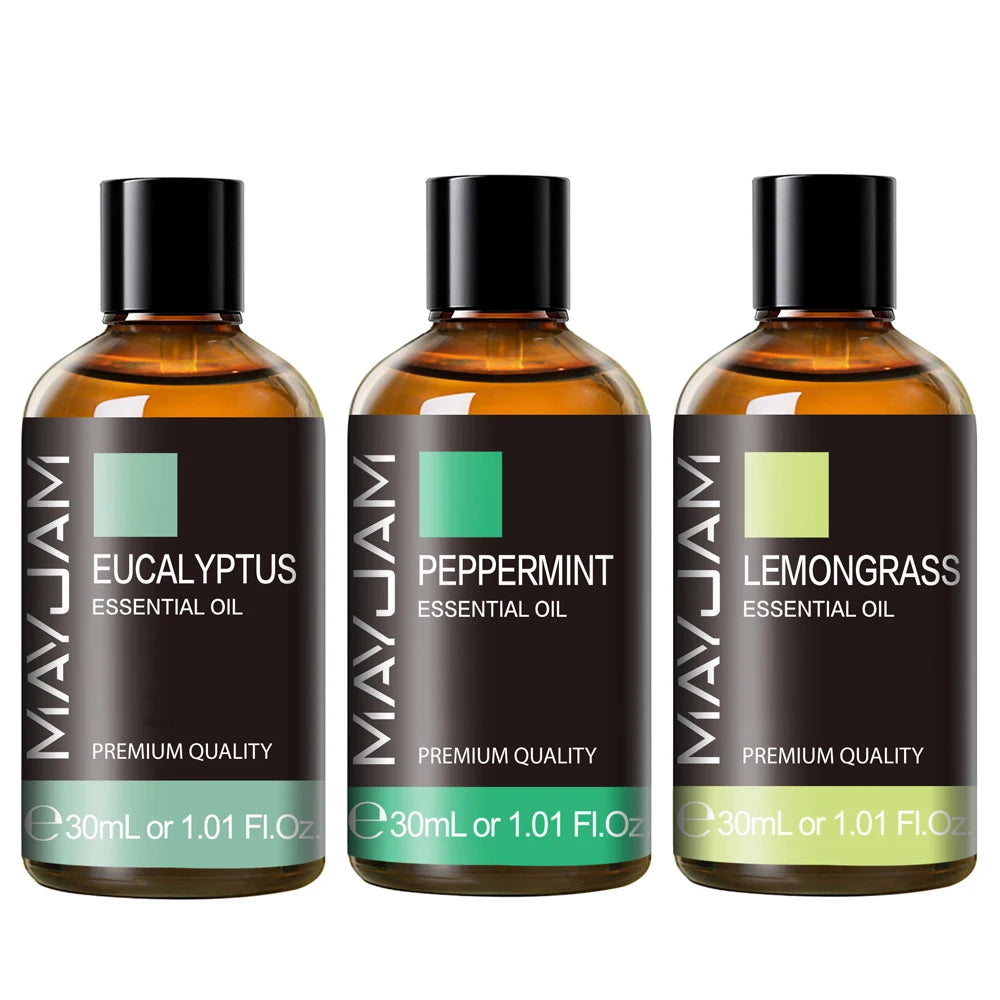 3 Bottles Natural Essential Oil 30ml Aroma Oil For Aromatherapy Car Air Freshener Sweet Orange Lemon