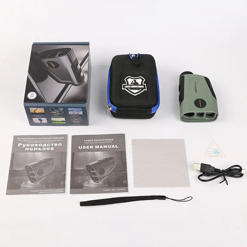 6X Golf Laser Rangefinder 1300 Yard Rechargeable Distance Meter