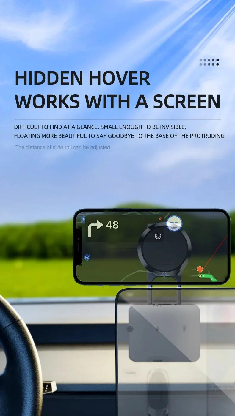 720  Car Phone Holder Stand Levitation Screen Alloy Dashboard Car Mount Smartphone Mobile Support In Car Bracket