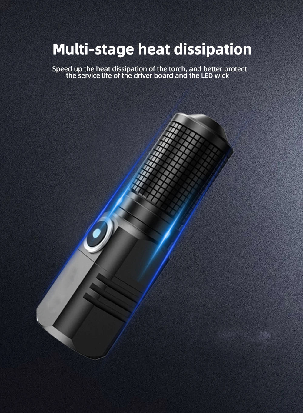 Mini XHP50 LED Flashlight Rechargeable USB Zoom Torch Super Bright Portable Camping Light