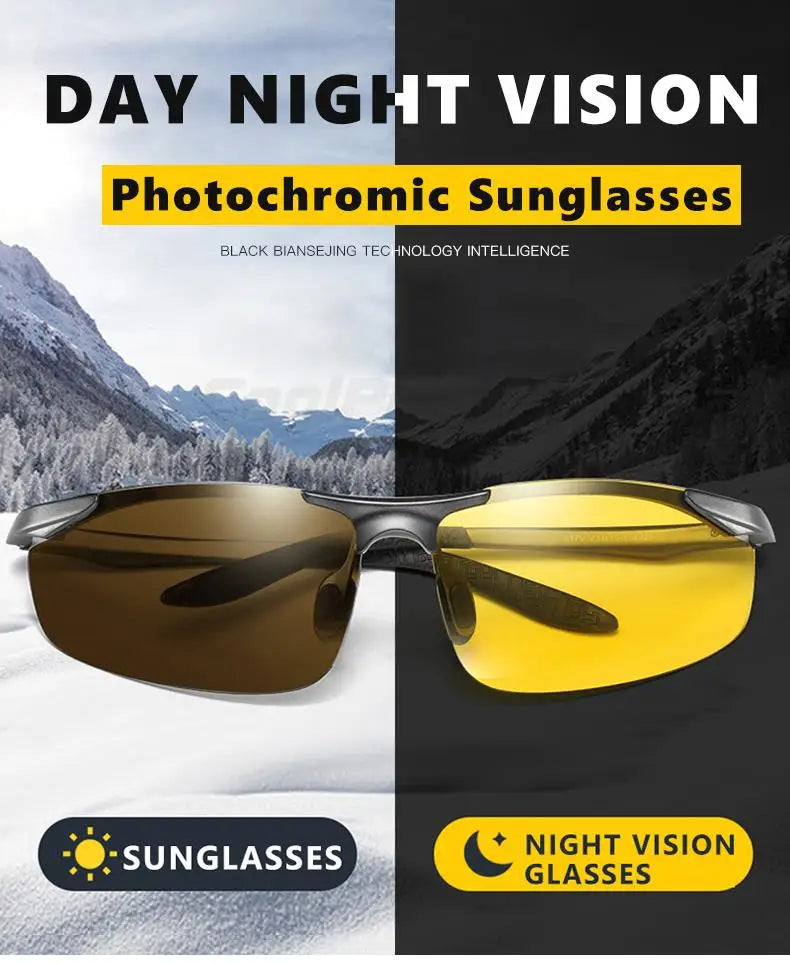 Aluminum Photochromic Polarized UV400 Mirror Driving Sunglasses for Men Women