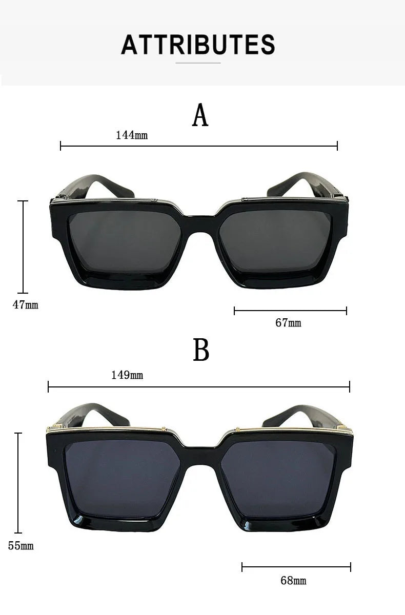Millionaire Square Sunglasses With UV400 Protection