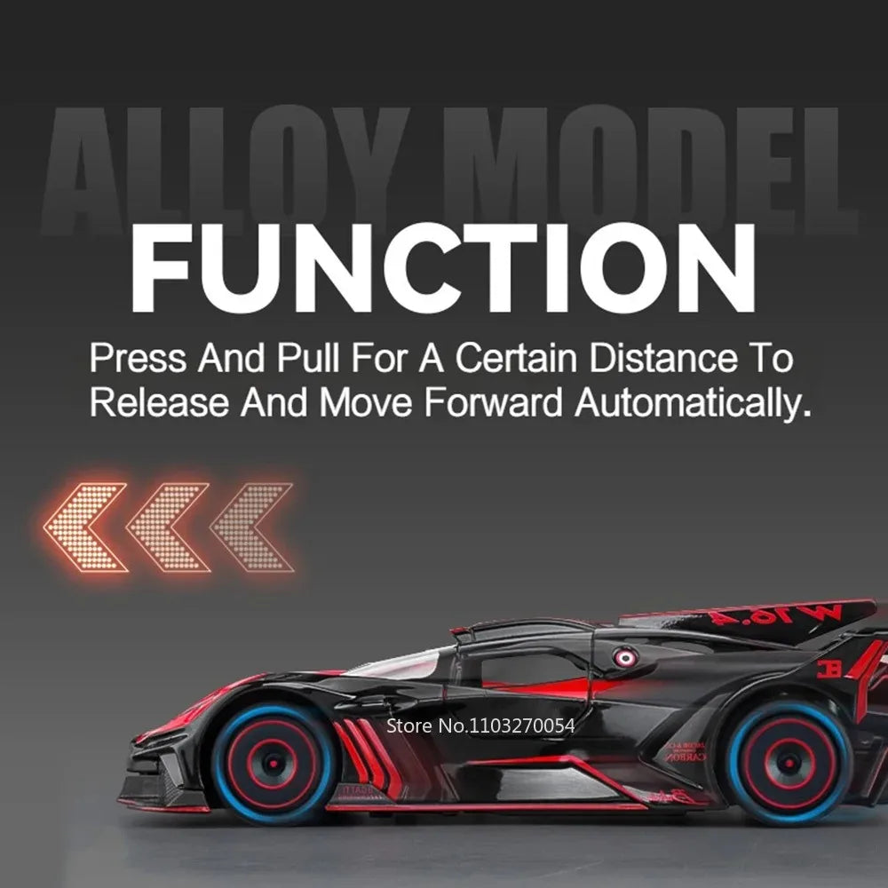 1:24 Bolide Revuelto Alloy Model Diecast Car Toys Doors Opened Sound Light Pull Back Miniature Vehice Boy Adult Birthday Present