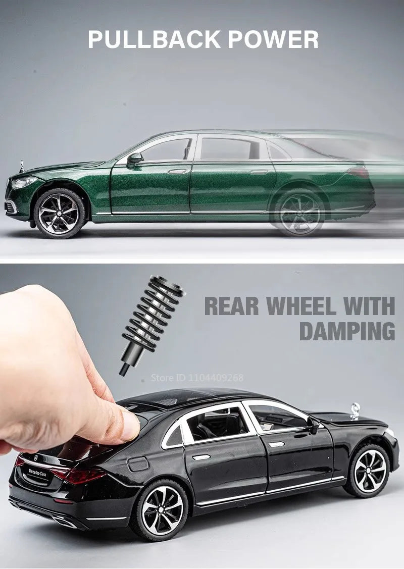 1:24 Scale S400L GLE350 Car Toy Model Doors Opened Sound Light Pull Back Metal Diecast Miniature Vehicle Collection Gift