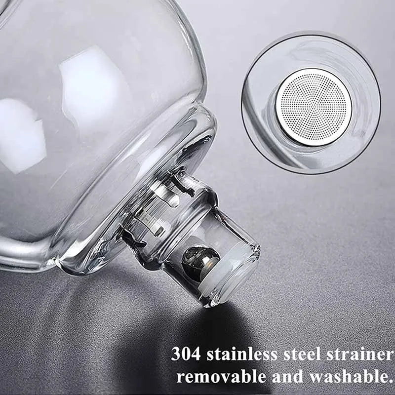 Automatic Lazy Kungfu Glass Tea Set  Rotating Cover Bowl Household Heat-Resistant Teapot Glass teapot