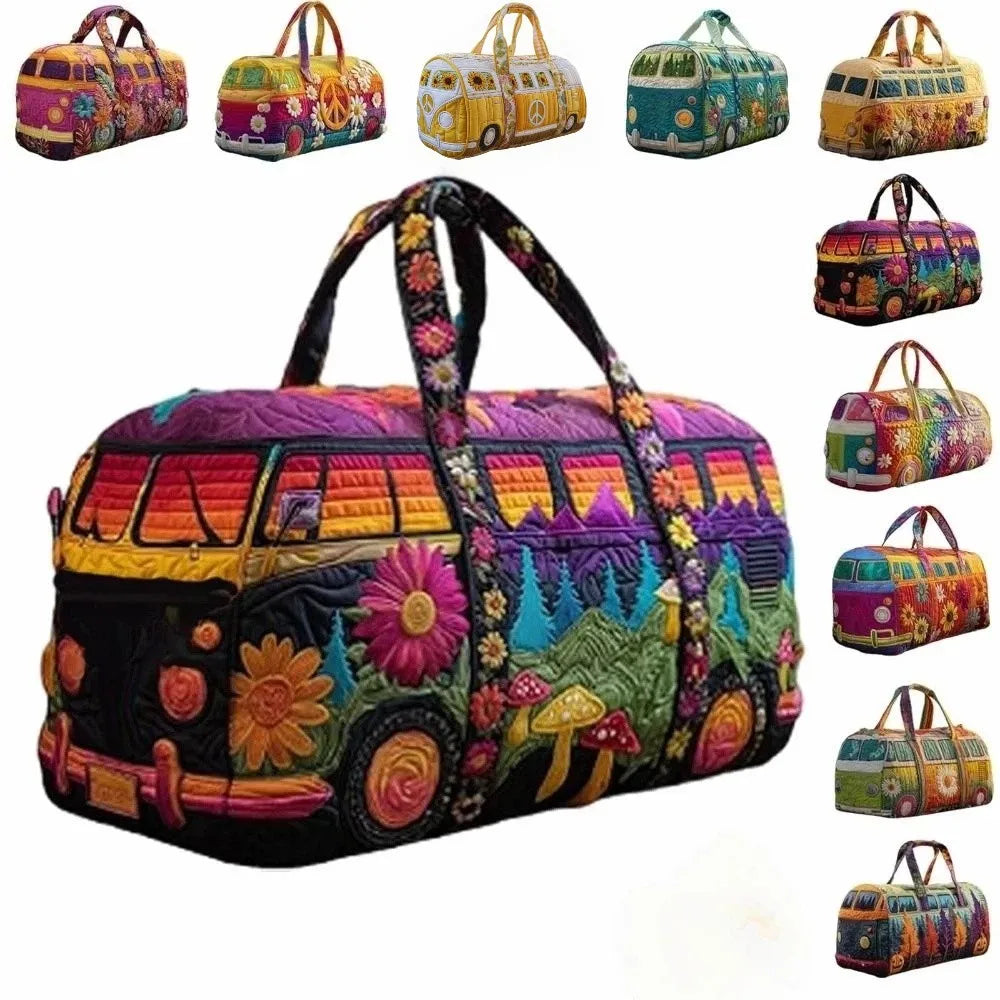 Adjustable Strap 3D Quilted Travel Duffle Bag Large Capacity Tote