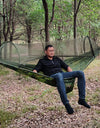Portable Outdoor Camping Hammock with Mosquito Net and Canopy High Strength Parachute- Fabric Hanging Bed Hunting Sleeping Swing