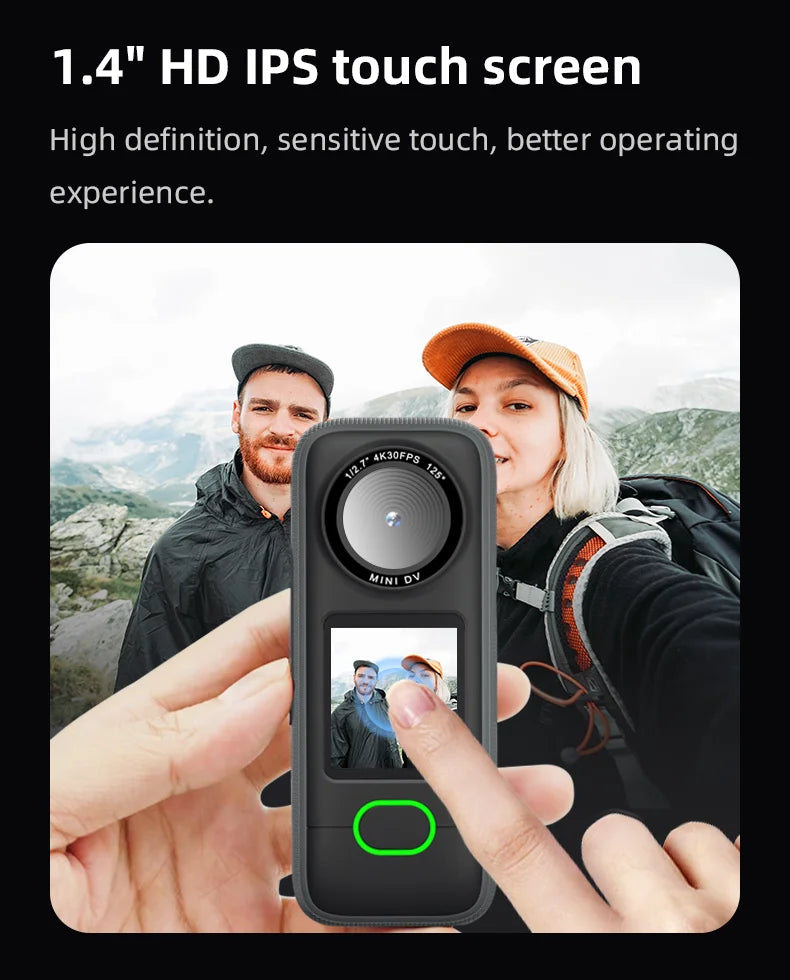 4K WiFi Action Camera Waterproof Mini Sports Camera with Touch Screen for Motorcycle Travel Body Cam