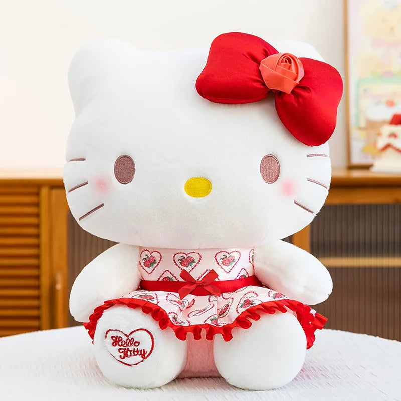 Cute Rose Cat Character Plush Stuffed Doll Toy
