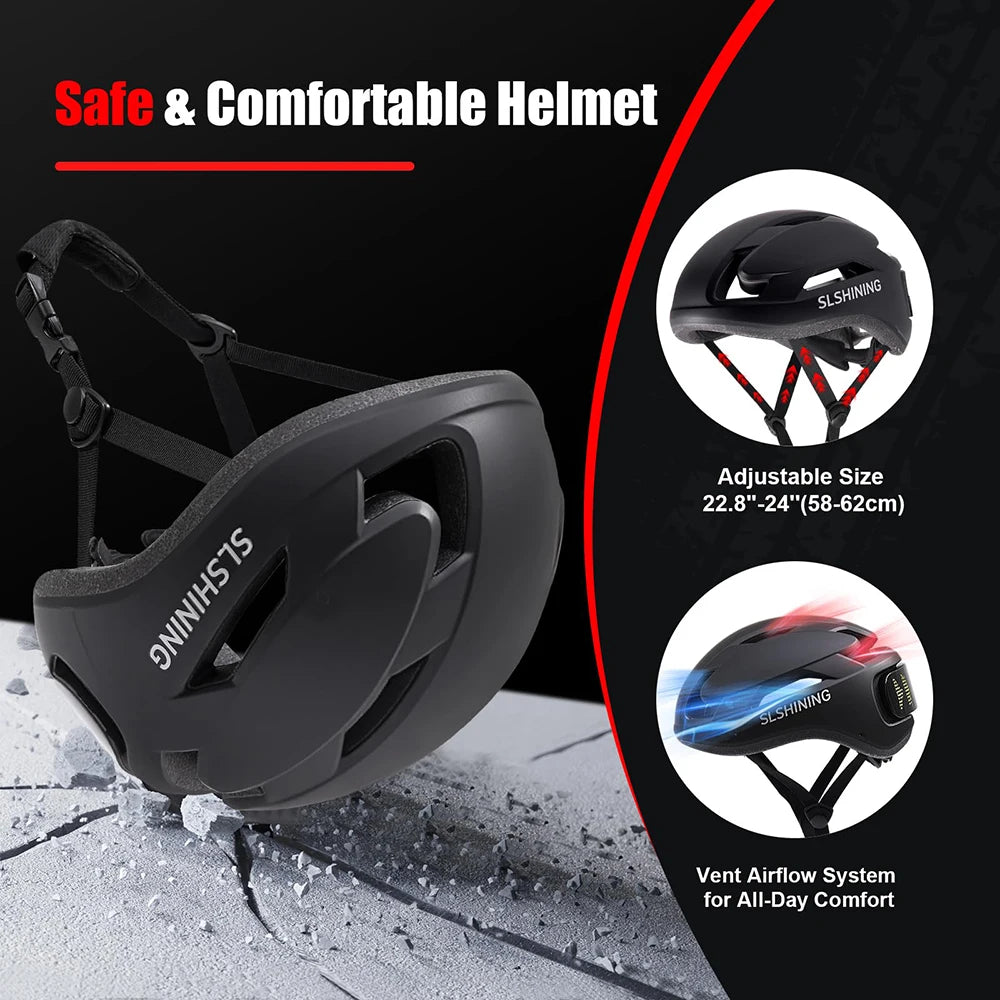 LED Display Cycling Helmet Adjustable Road And Mountain Bike Helmet