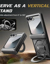 Magnetic for Z Flip 6 Case Hinge Protection Front Screen Protector Military-Grade Protective Ring Kickstand Magsafe Phone Case