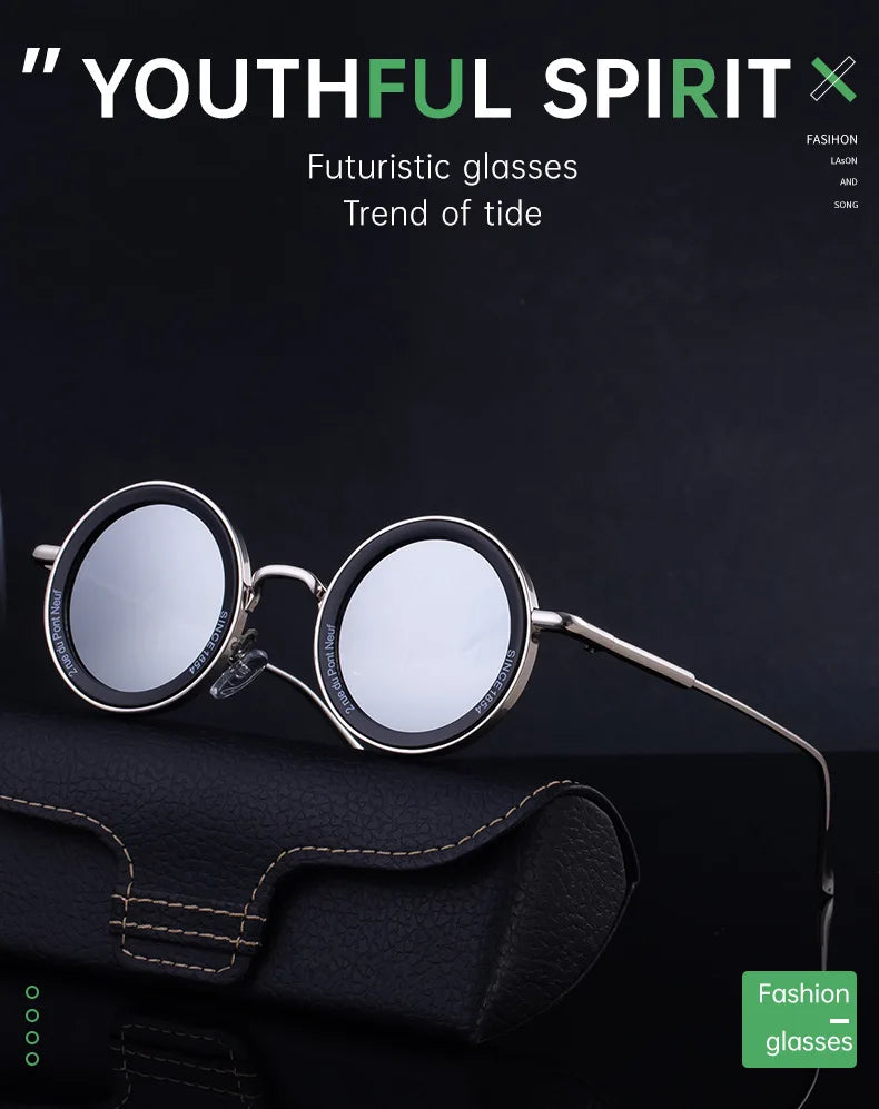 Round Steampunk Sunglasses With UV400 Protection
