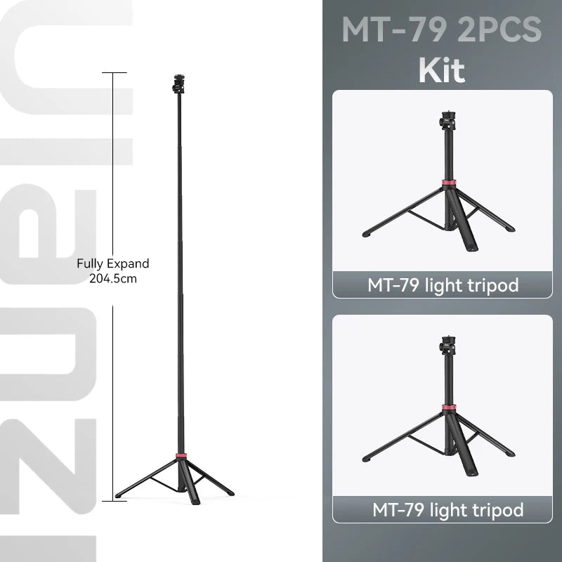 Portable Universal Tripod Aluminum Alloy Camera & Fill Light Holder Lightweight Extendable